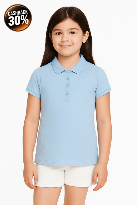 Nautica Girl's Light Blue T-Shirt ABFK2383