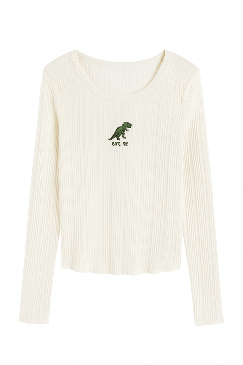 Forever 21 Women's Off White Long Sleeve Ribbed Plus Size Blouse | Forever 21 In Lebanon
