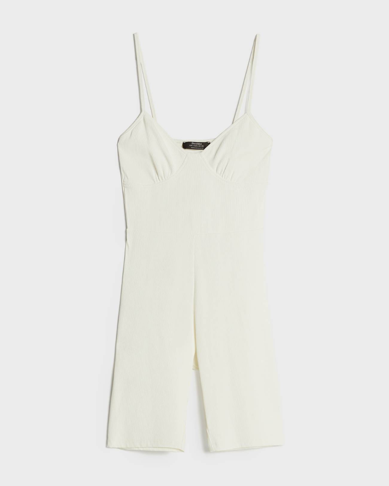 Bershka Women's White Romper 8184/326/712