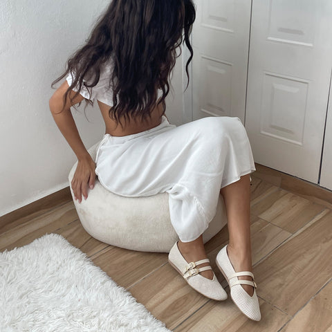 Dolce Vita Women's Light Beige Baylee Suede Perforated Ballet Flats | Dolce Vita In Lebanon