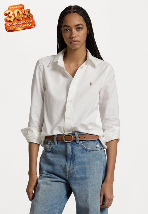 Polo Ralph Lauren Women's White Stretch Slim Fit Oxford Shirt | Polo Ralph Lauren In Lebanon