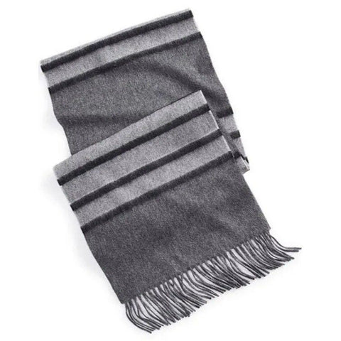 Club Room Mens Cashmere Horizontal Stri Charcoal ONE SIZE ABW912