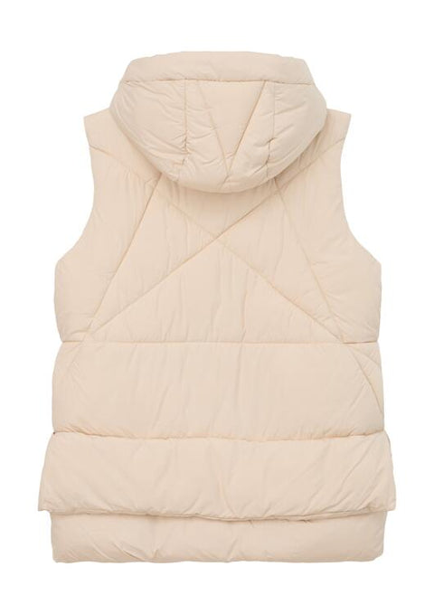 S.Oliver Women's Light Beige Hooded Fuffer Vest SOL487