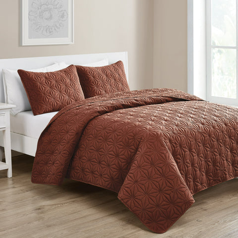 VCNY Home Kaleidoscope 3-Piece Orange Geometric Quilt Set ,King | VCNY Home In Lebanon