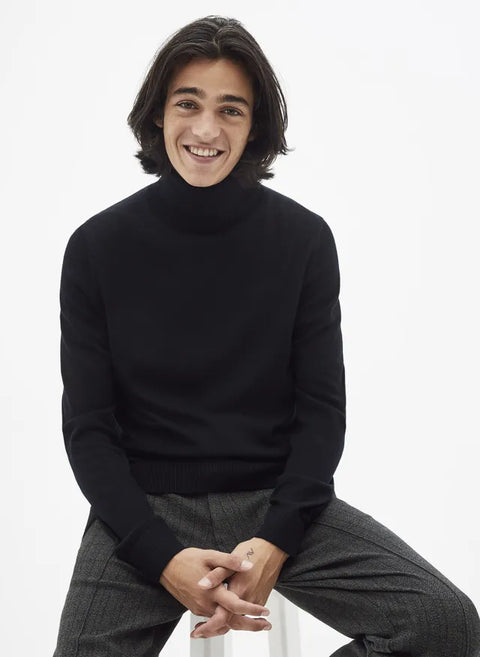 Celio Men's Black Feroll Turtleneck Blouse | Celio In Lebanon