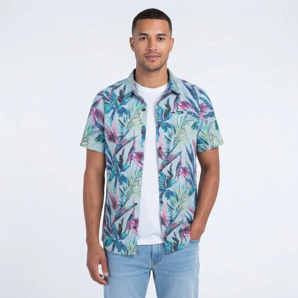 Univibe Men's Multicolor Floral Print Short-Sleeve Shirt