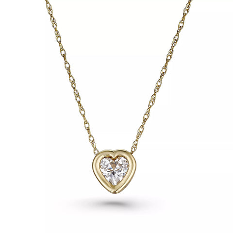 SD Women's Yellow Gold Heart Shaped Pendant Necklace | SD In Lebanon