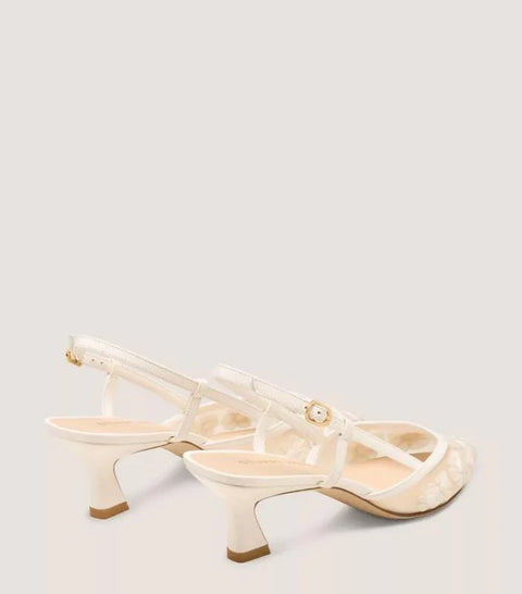 Stuart Weitzman Women’s White Vinnie 50 Slingback Heels |Stuart Weitzman In Lebanon