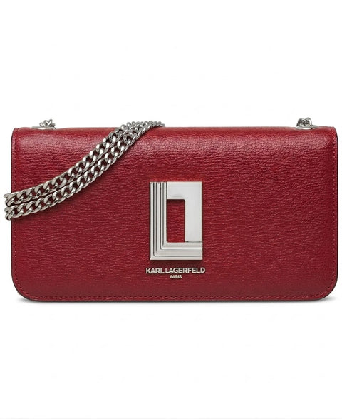 Karl Lagerfeld Paris Women's Red Lafayette Leather Crossbody Bag | Karl Lagerfeld Paris In Lebanon
