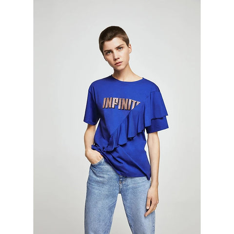 Mango Women's Blue "INFINITE" T-Shirt |Mango In Lebanon