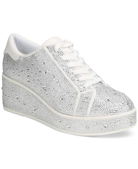 I.n.c. International Concepts Women's Aideen Wedge Sneakers, Created for Macy's - Silver Bling