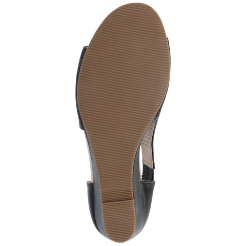 Journee Collection Women's Black Zip Peep Toe Wedge Sandals | Journee Collection In Lebanon