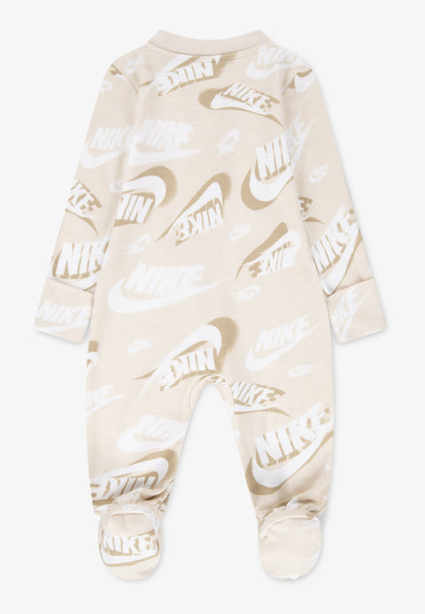 Nike Baby's Light Orewood Brown Printed Interlock Footed Coverall | Nike In Lebanon
