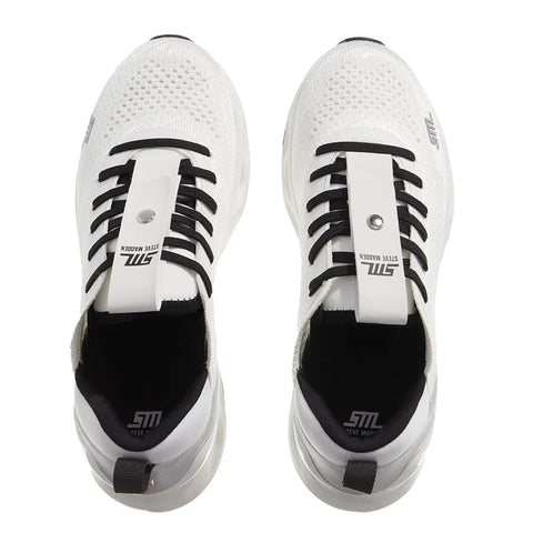 Steve Madden Women's White & Silver Synthetic Surge 1 Sneakers | Steve Madden In Lebanon
