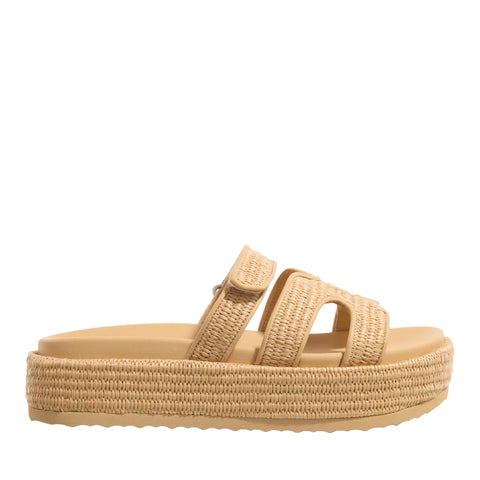 Steve Madden Women's Beige Nat Raffia Bigmissile Slide Sandals | Steve Madden In Lebanon