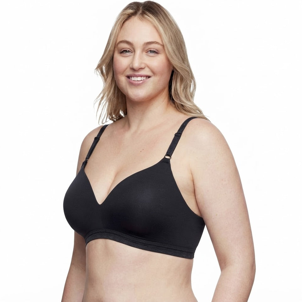 Warners Women's Black Seamless Wireless Comfort Bra