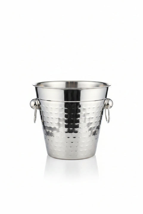 Lucky Tiger Stainless Steel Ice Bucket Hammered 14.5Cm (IBHM-14.5)