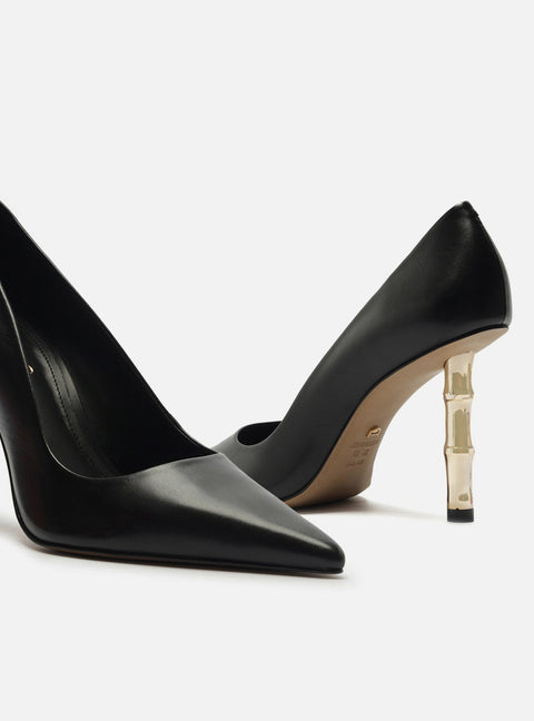 Arezzo Women's Black Amy Leather Stiletto Pump Heels | Arezzo In Lebanon