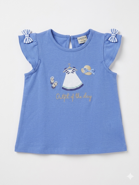 Charanga Baby Girl's Blue Printed T-Shirt | Charanga In Lebanon