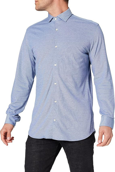 Jack & Jones Men's Blue JPRBLAKNIT Oxford Long-Sleeve Shirt | Jack & Jones In Lebanon