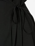 Pieces Women's Black Pcaura LS Wrap Mini Dress 17130327 FE162