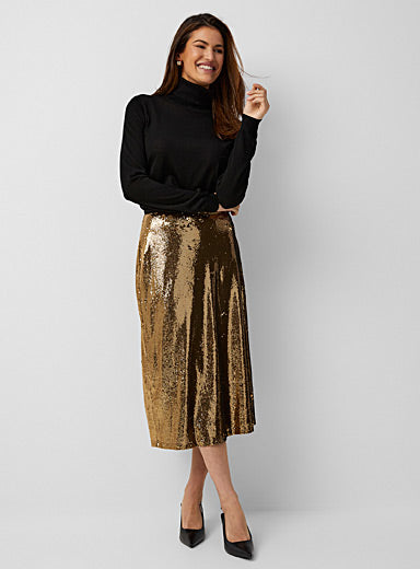 Michael Kors Women's Gold Sequin A-line  Skirt | Michael Kors In Lebanon