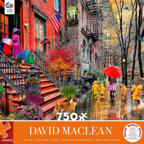 Ceaco David Maclean Rainy Day in New York 750 Piece Jigsaw Puzzle |Ceaco In Lebanon