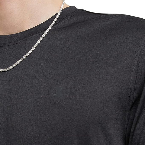 Champion Men's Black Double Dry Sport Crewneck Short Sleeve T-Shirt|Champion In Lebanon