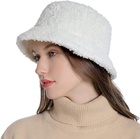 Forever 21 Women's White Faux Fur Bucket Winter Hat |Forever 21 In Lebanon