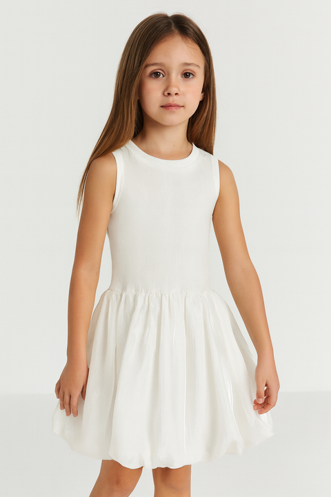 Reserved Girl's White Cotton Sleeveless Dress | Reserved In Lebanon