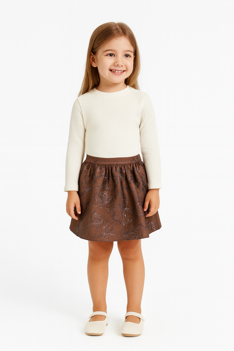 POMPdeLUX Girl's Dark Purple Iris Skirt |POMPdeLUX  in Lebanon