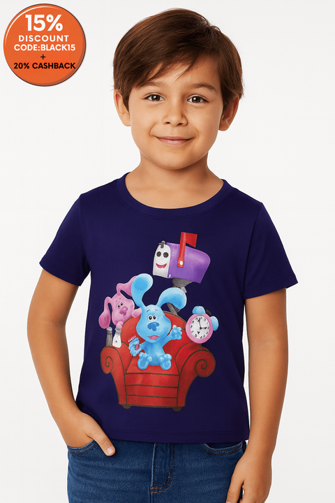 Blue's Clues Boy's Navy Blue T-Shirt AMZ332