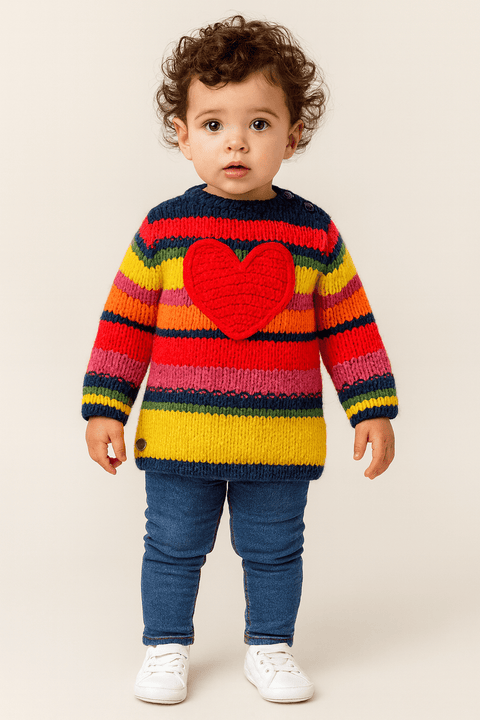 Boboli Baby Girl's Multicolored Long-Sleeve Wool Blouse| Boboli in Lebanon