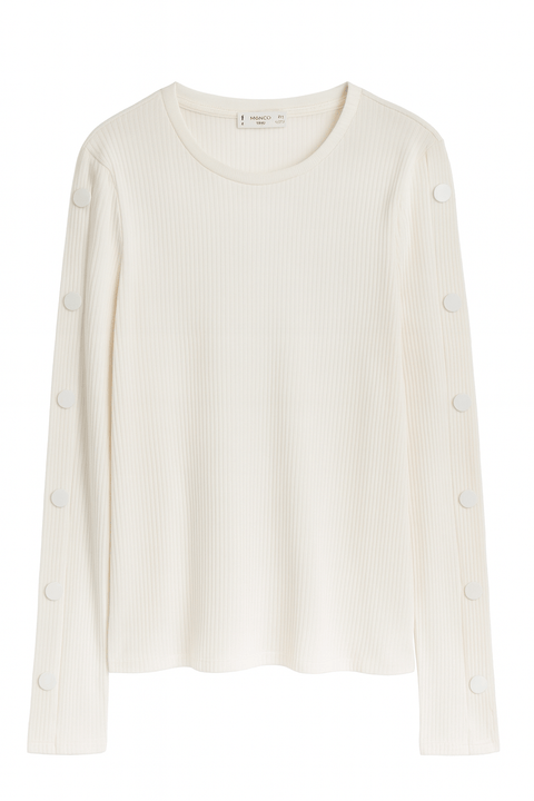 Mango Women's White Long-Sleeve Blouse| Mango in Lebanon