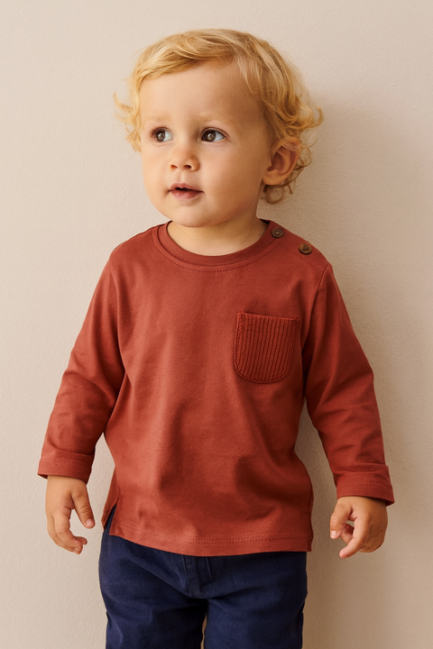 Sinsay Fox & Bunny Baby Boy's Brick Long-Sleeve Blouse | Sinsay In Lebanon