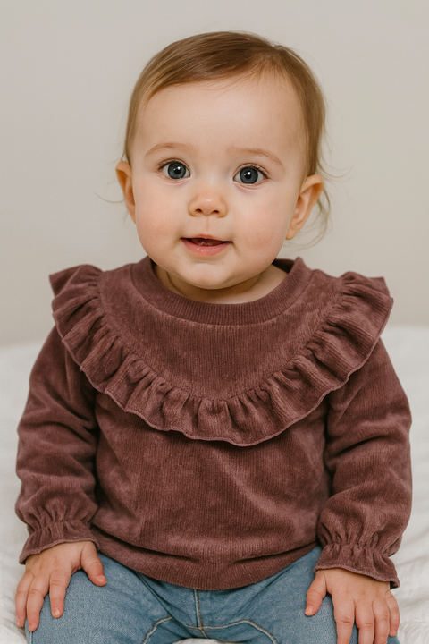 POMPdeLUX Baby Girl's Purple Long-Sleeve Sweater |POMPdeLUX in Lebanon