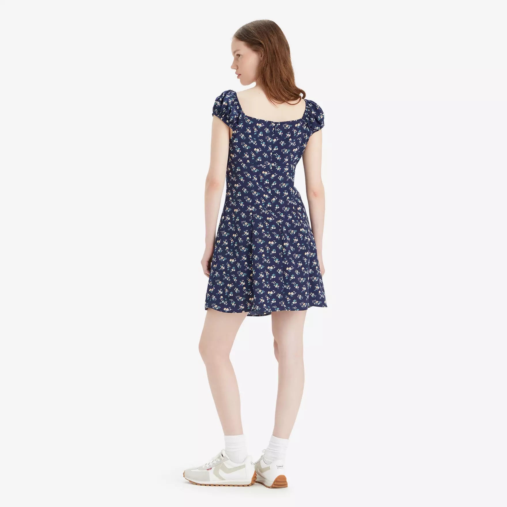Levi's Women's Navy Clementine Printed Cap-Sleeve Dress | Levi's In Lebanon