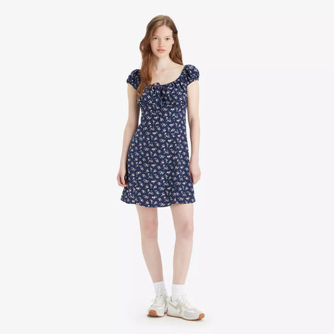 Levi's Women's Navy Clementine Printed Cap-Sleeve Dress | Levi's In Lebanon