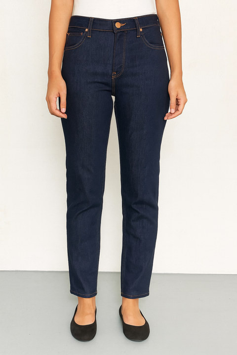 Lee Women's Navy 422 Kate Regular Straight High Rise Jeans | Lee In Lebanon