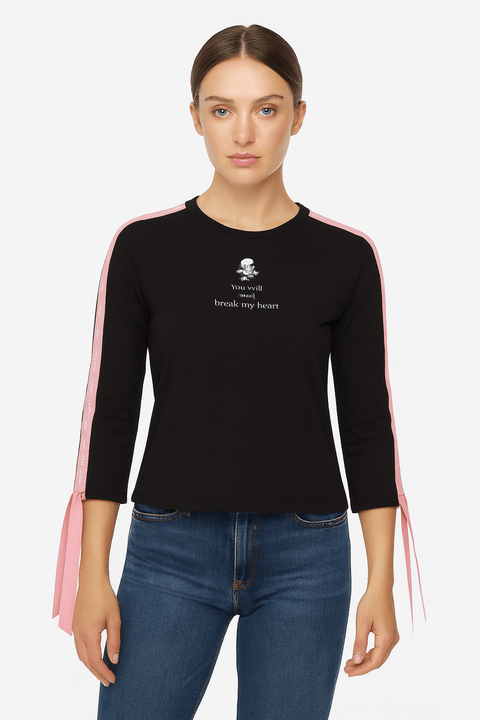 Stitch & Soul Women's Dark Grey 3/4 Sleeve Blouse | Stitch & Soul In Lebanon