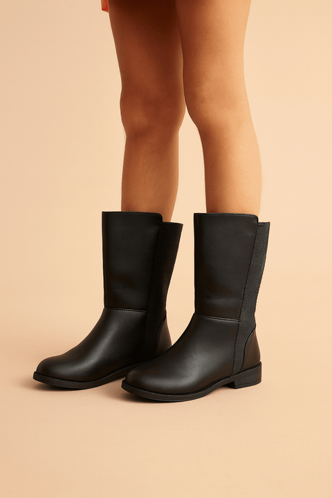 Kiabi Girl's Real Black High Boots | Kiabi In Lebanon