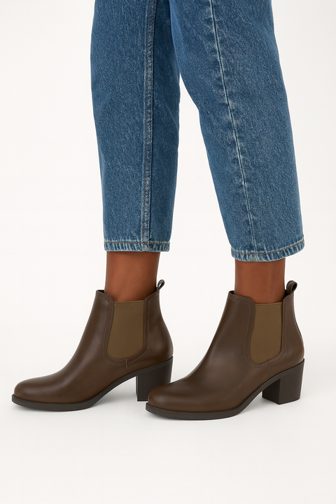 Tata Italia Women's Brown Leather Heeled Boot | Tata Italia In Lebanon
