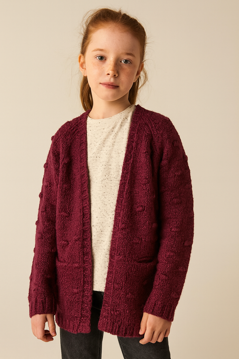 Sinsay Girl's Plum Knitted Cardigan | Sinsay In Lebanon