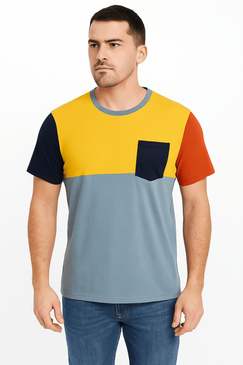 Sun Stone Men's  Multicolor Dolin Striped T-Shirt ABF4415