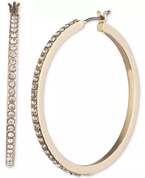Karl Lagerfeld Paris Women's Gold Medium Pave Hoop Earrings | Karl Lagerfeld Paris In Lebanon