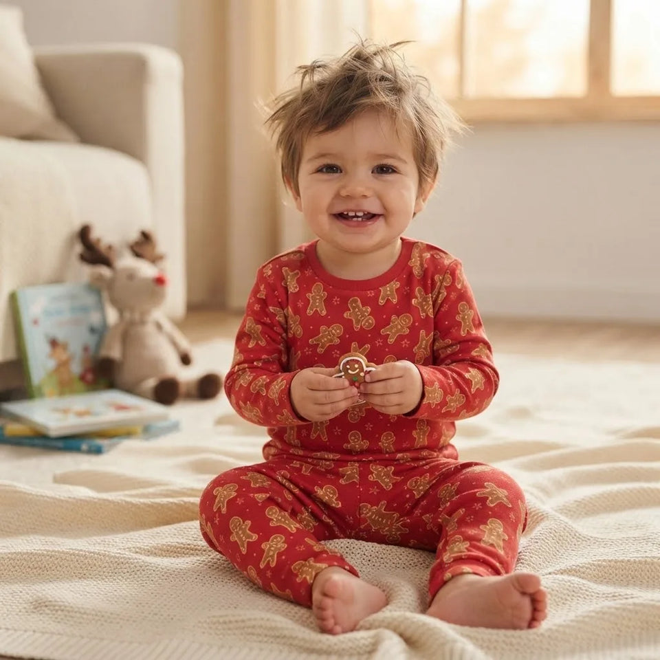 Sinsay Baby Boy's Red Holiday Pattern Pajama Set