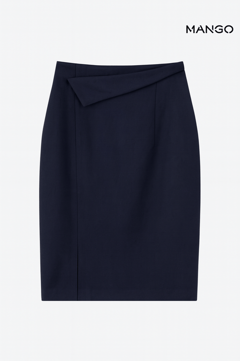 Mango Women's Navy Straight Skirt| Mango in Lebanon