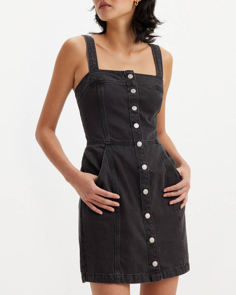 Levi's Women's Washed Black Drea Cotton Button-Front Capturing Denim Dress | Levi's In Lebanon