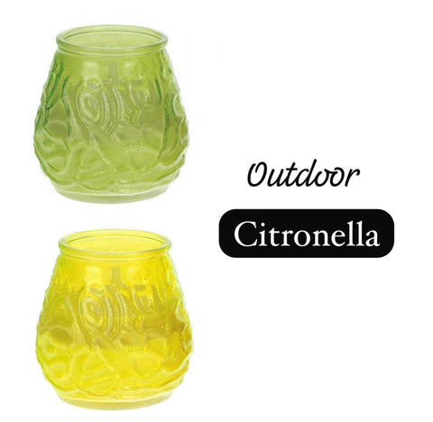 Citronella Green & Yellow Cup Candles Set Of 2 | Citronella In Lebanon