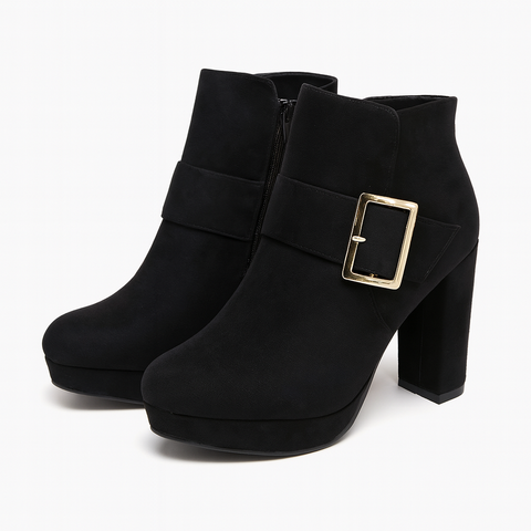 Tata Italia Women's Black Suede Heeled Boot | Tata Italia In Lebanon